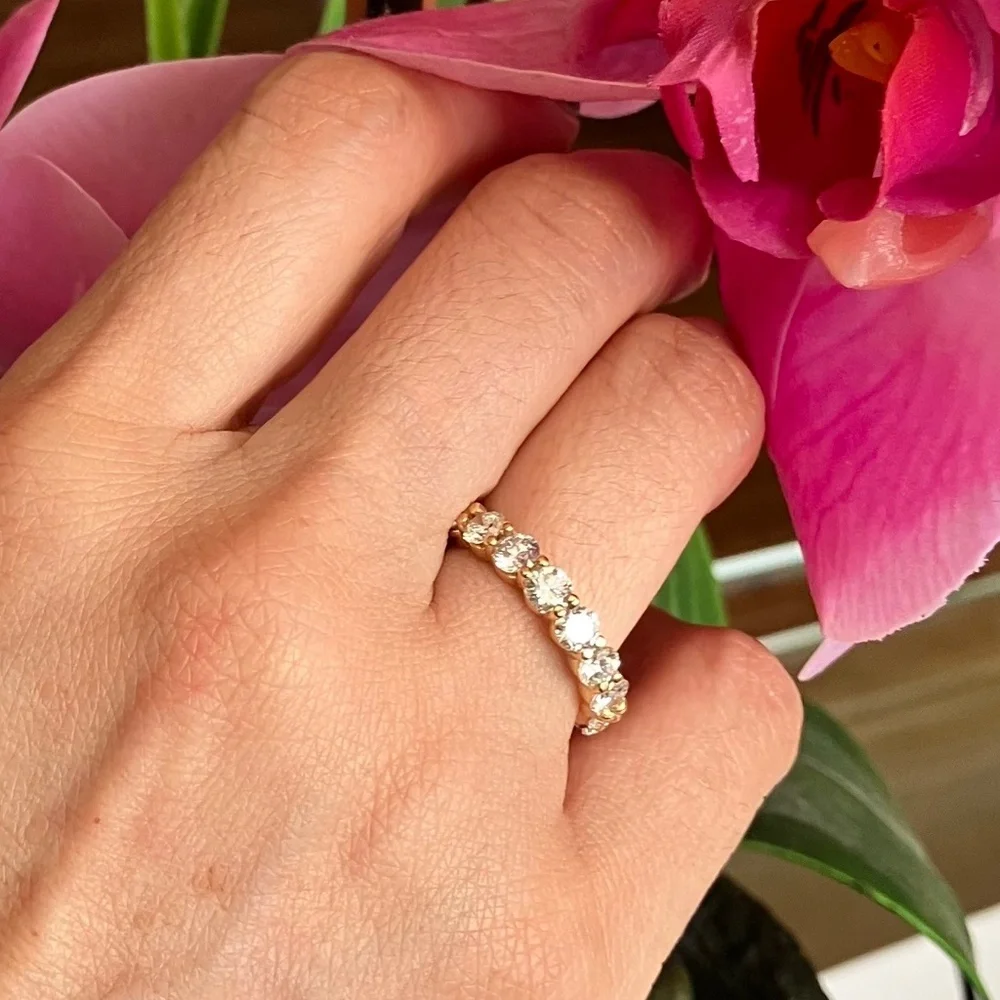 18kt Yellow Gold 3.70ct  Diamond Wedding Eternity Ring - Picture 9 of 10
